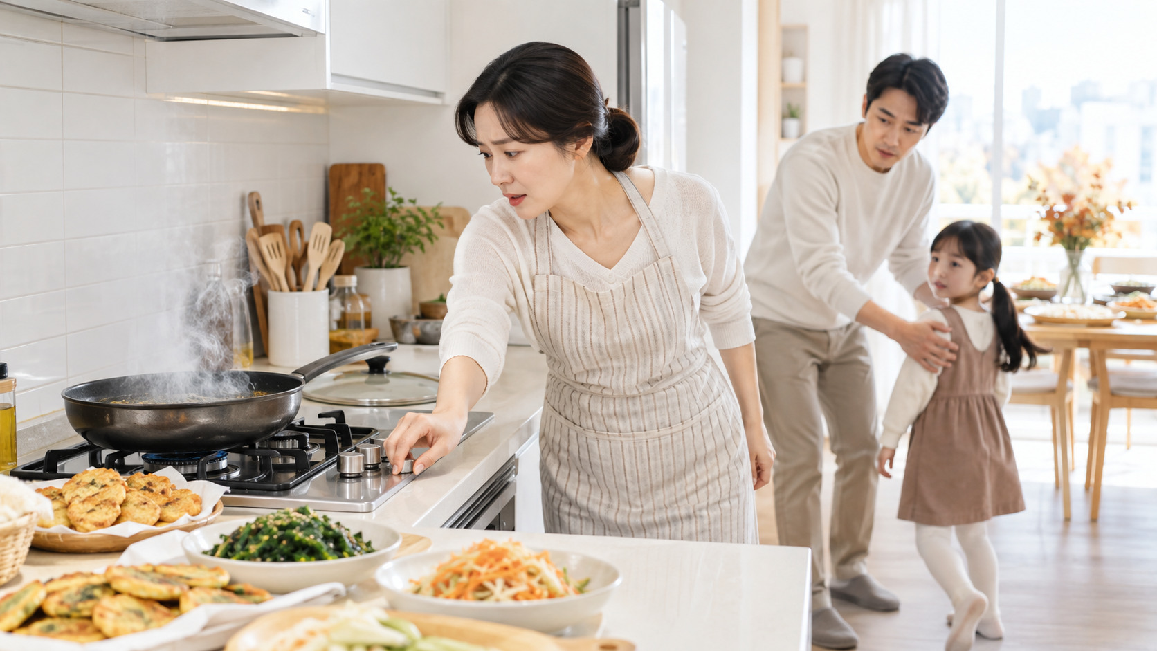 추석 음식 조리 중 연기·기름불, 화구 차단과 대피를 가르는 기준 대표 이미지