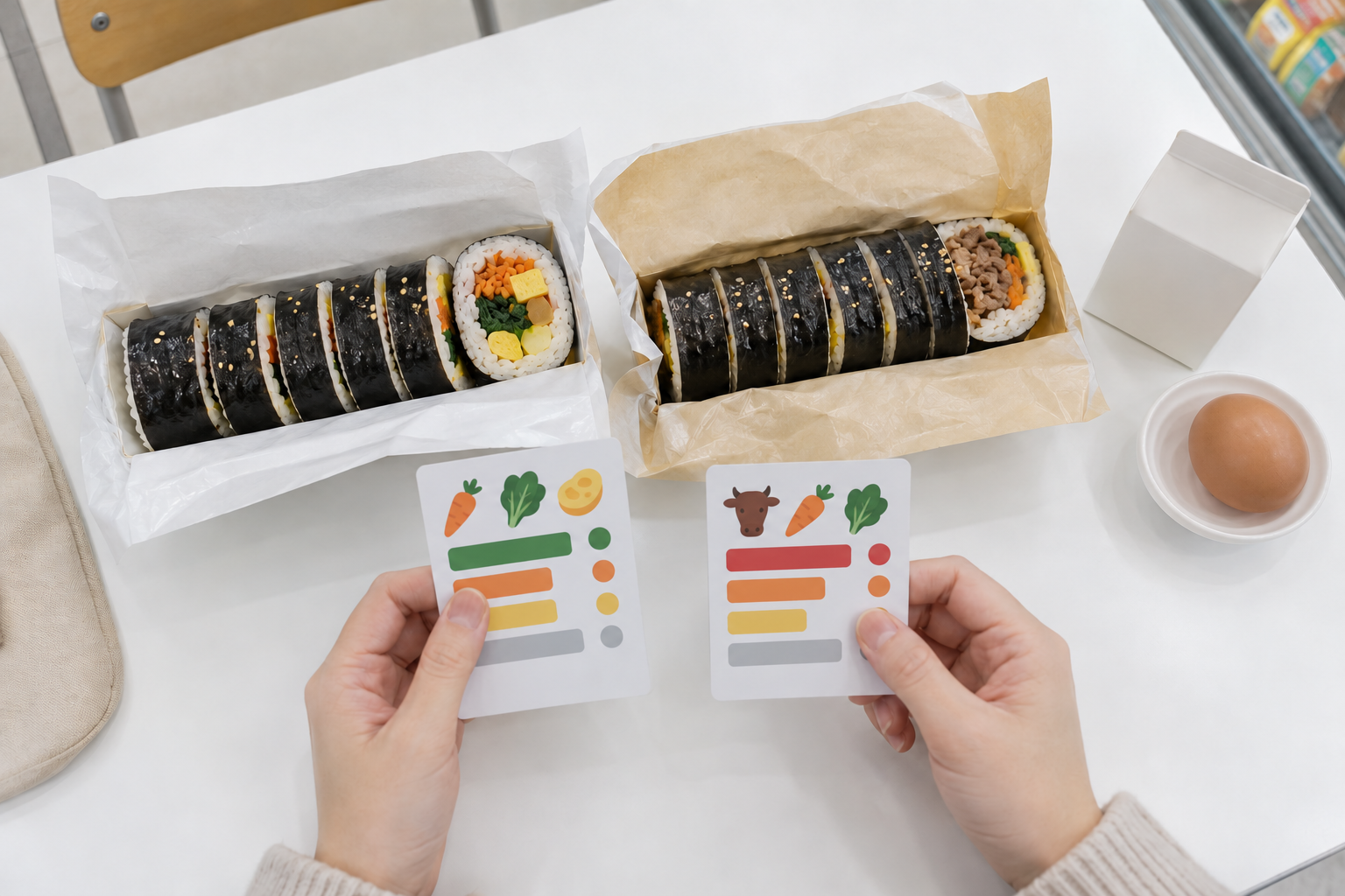 편의점 김밥 영양표시 고르는 법: 나트륨·지방·속재료 비교 핵심 판단 기준을 보여 주는 대표 이미지